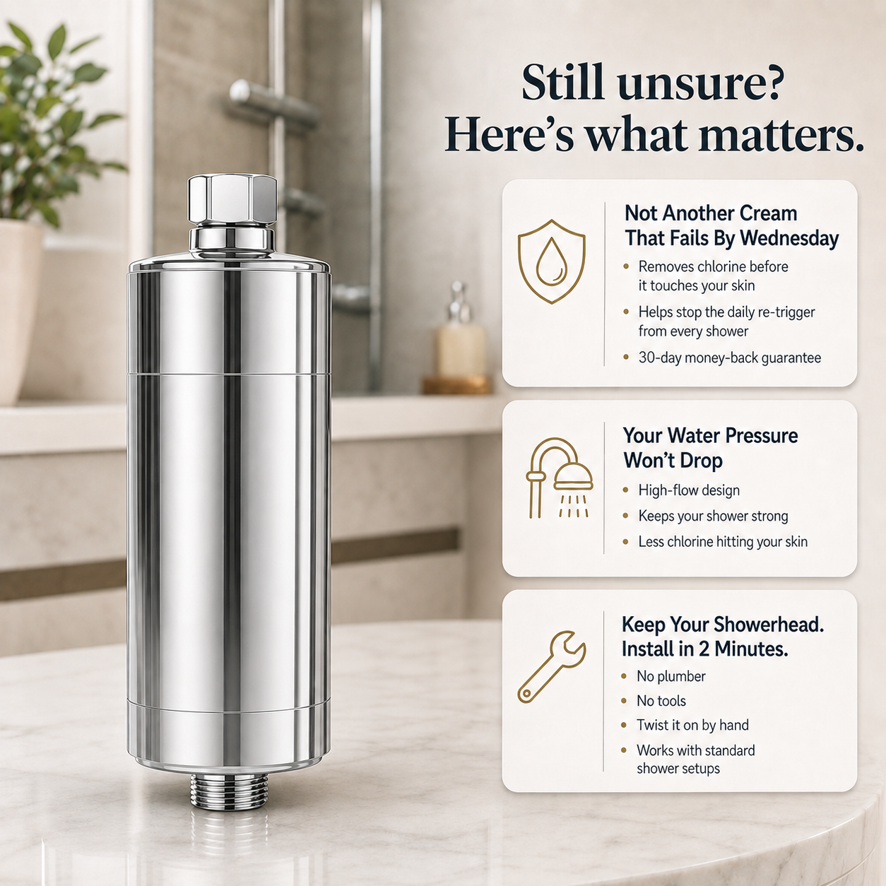 Soothel Shower Filter - Chlorine Removal for Dry, Sensitive & Eczema-Prone Skin