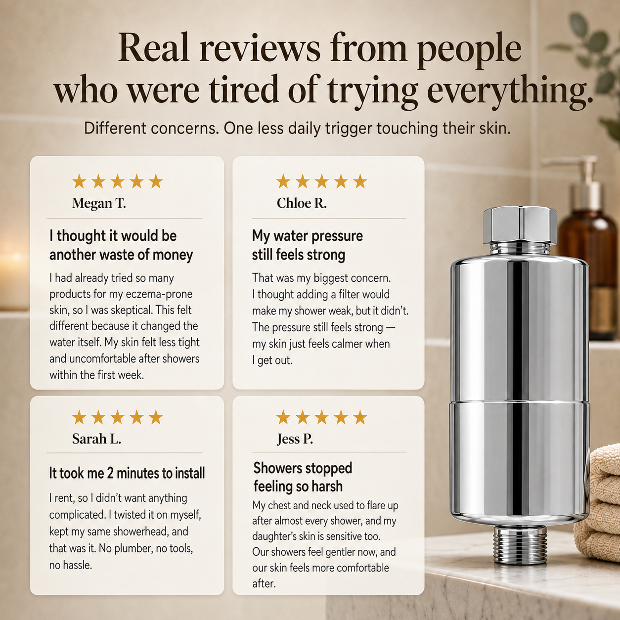 Soothel Shower Filter - Chlorine Removal for Dry, Sensitive & Eczema-Prone Skin